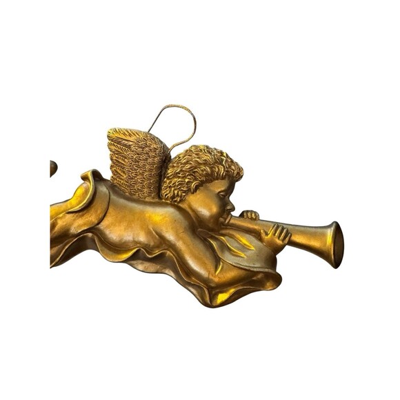 Vintage MCM Hollywood Regency Angel Cherub, Plaster Wall Ornament~13 Inch - Picture 6 of 7